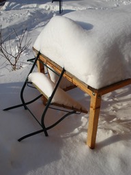 Chair snow covered
